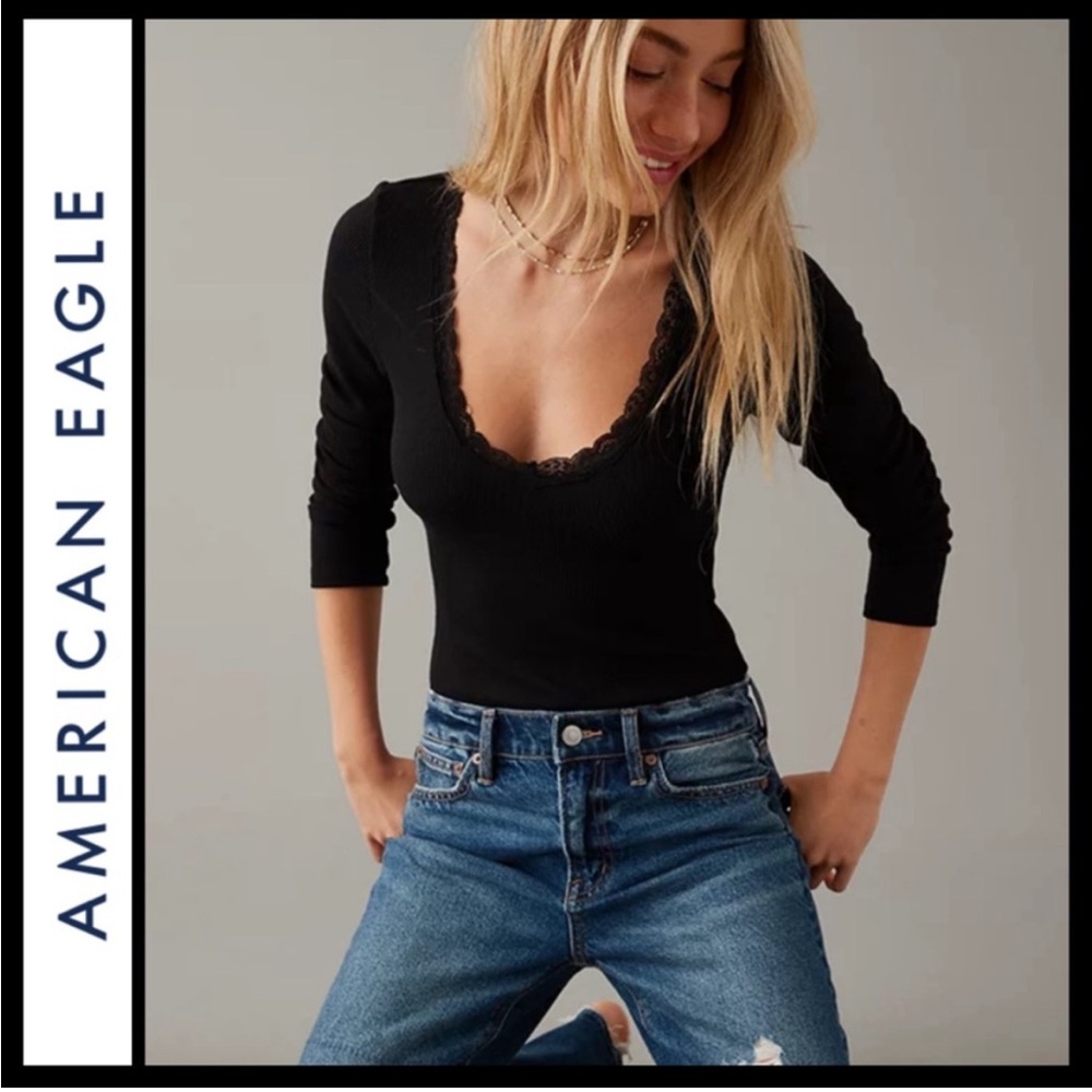 AE LACE LONG SLEEVE BODYSUIT